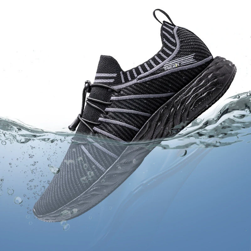 (image for) ONEMIX Water Resistance Sneakers All Direction Strong Waterproof Tech Anti-fouling Quick Cleaning Breathable Lightweight Sports Shoes for Outdoor Climbing Hiking Cycling